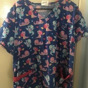 Baby dragon women’s scrub top size 2x